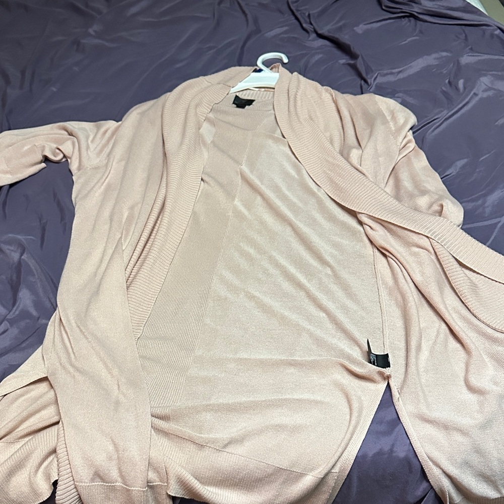 Worthington Light Pink Open Front Cardigan